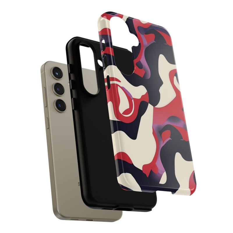 Abstract Rood-Zwart-Crème Patroon