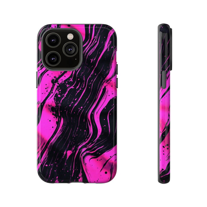 Neonroze en Zwart Abstract Patroon