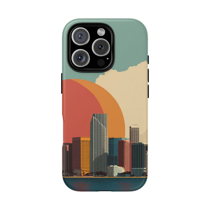 Minimalistische Stadsgezicht met Grote Zon