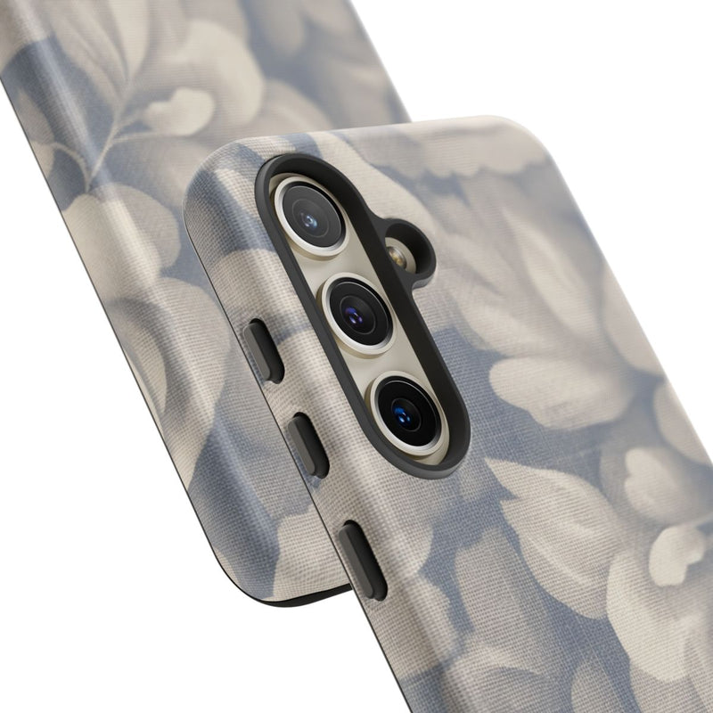 Vintage Bloemenpatroon in Blauw en Beige