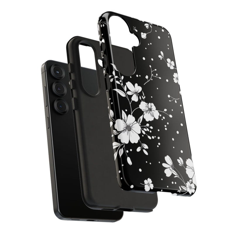 Zwart-Wit Bloemenpatroon