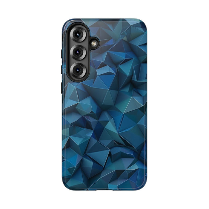 Diepblauw Geometrisch Polygonenpatroon