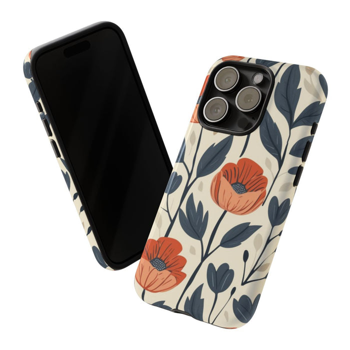 Oranje en Blauwe Bloemenpatroon