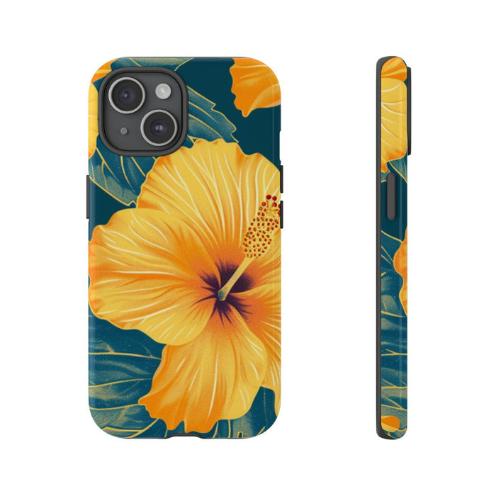Gele Hibiscus Bloemenpatroon