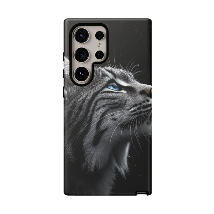 Zwart-Witte Lynx met Blauwe Ogen
