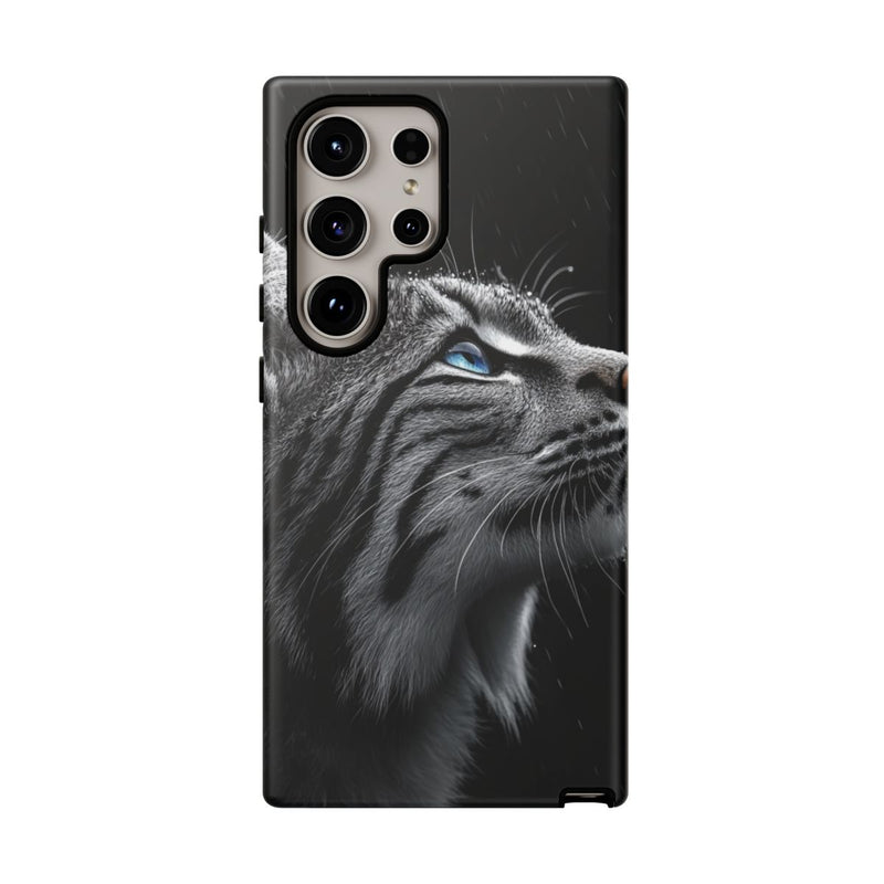 Zwart-Witte Lynx met Blauwe Ogen