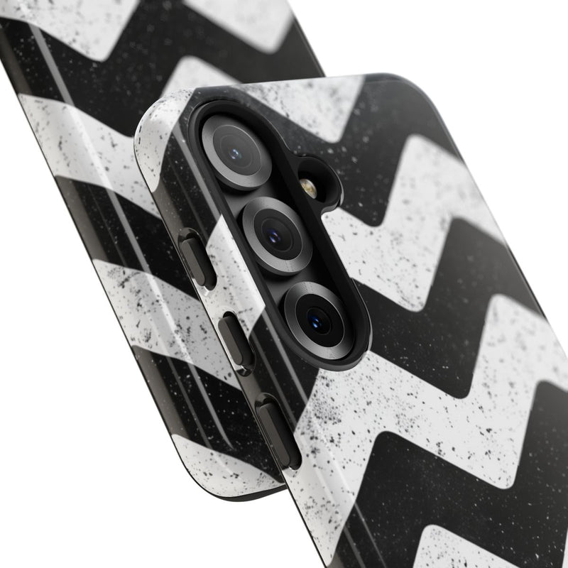 Zwart-Wit Zigzagpatroon met Vintage Effect