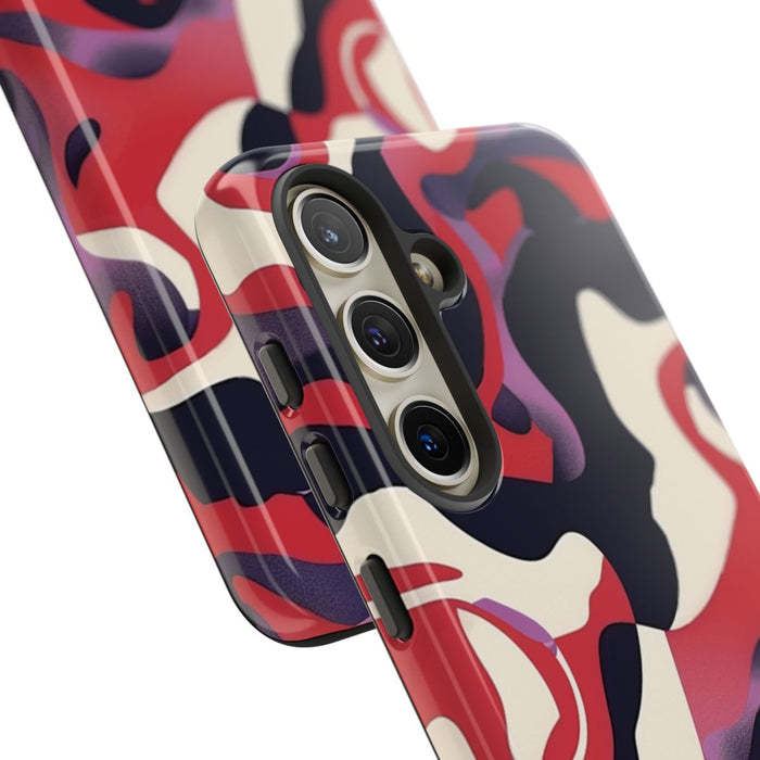 Abstract Rood-Zwart-Crème Patroon
