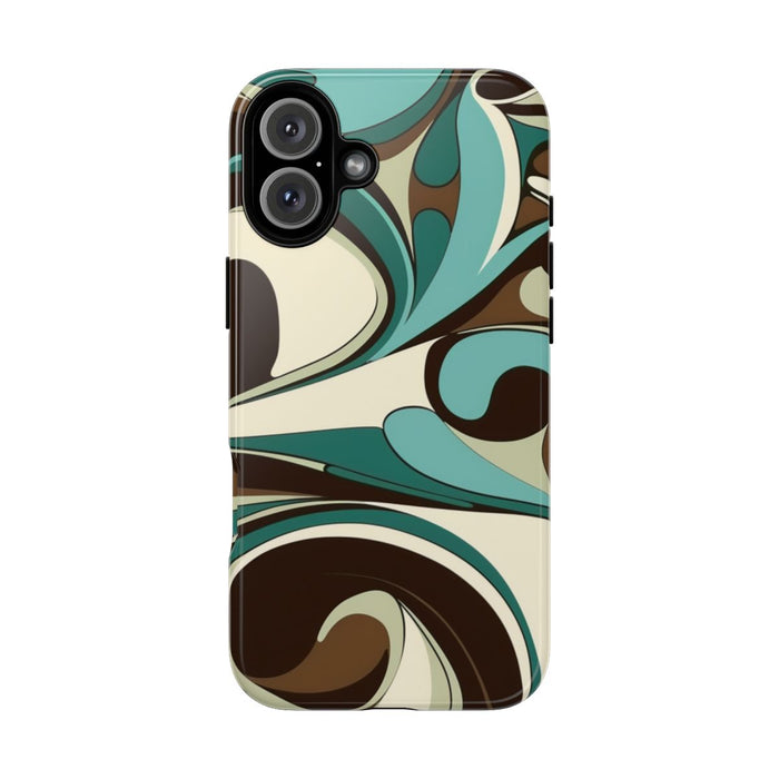 Abstracte Swirl in Teal en Bruin