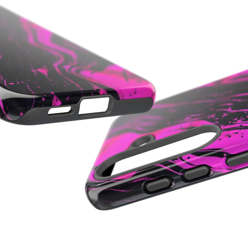 Neonroze en Zwart Abstract Patroon