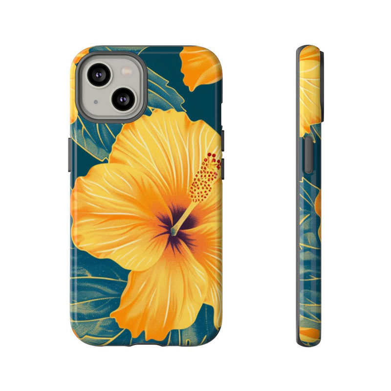 Gele Hibiscus Bloemenpatroon