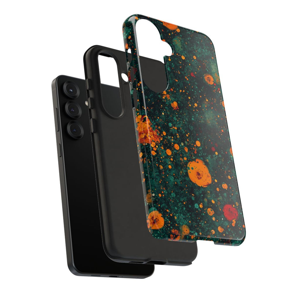 Abstracte Oranje en Teal Bellenpatroon
