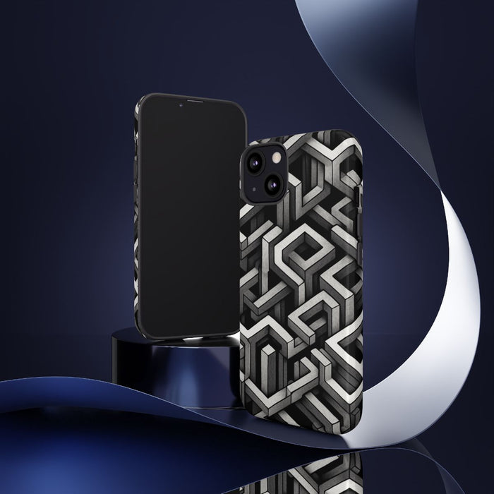 Monochrome Geometrisch Optisch Illusiepatroon