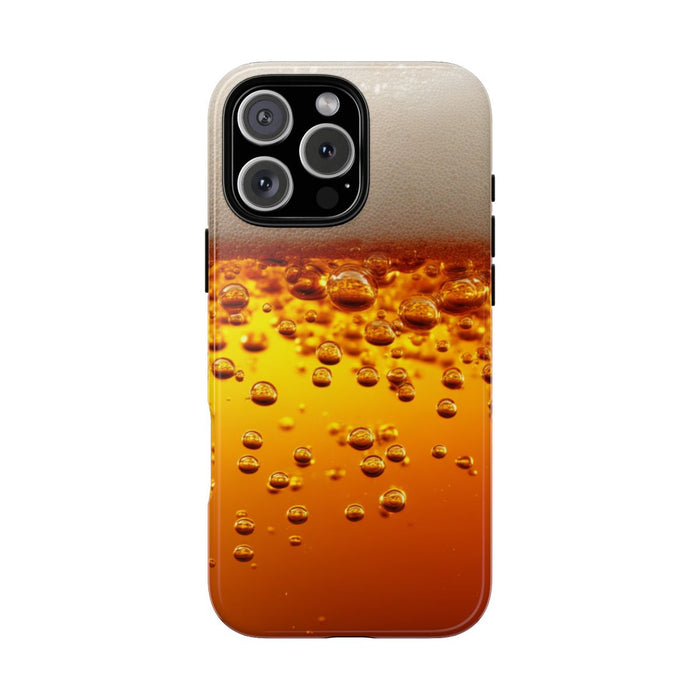 Amberkleurige Bierbellen van Dichtbij