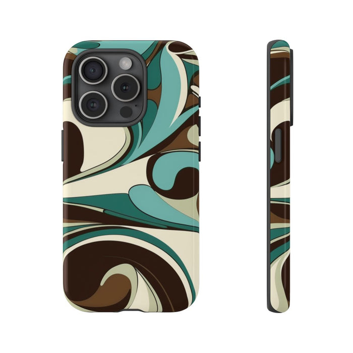 Abstracte Swirl in Teal en Bruin