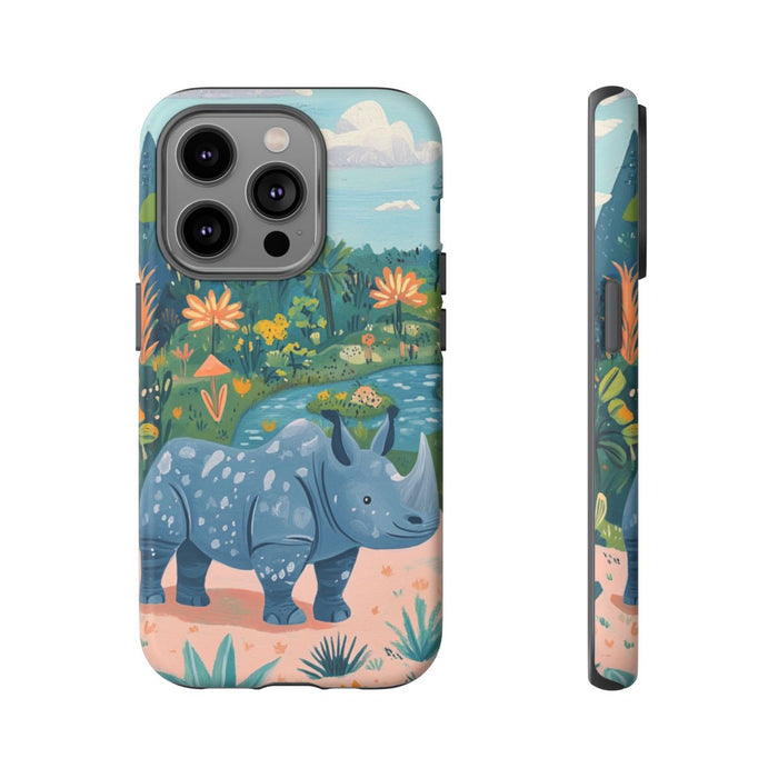 Blauwe Neushoorn Illustratie
