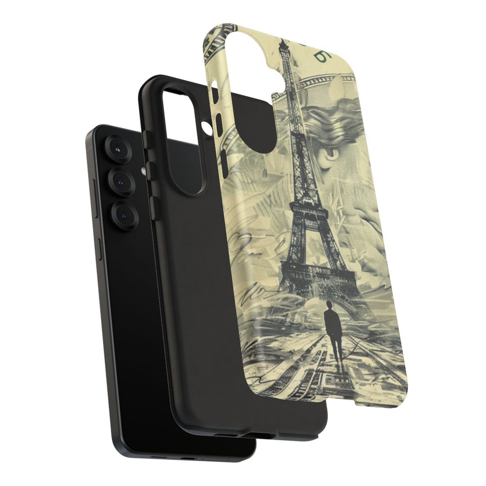 Surrealistische Eiffeltoren op Dollarbiljet Illustratie