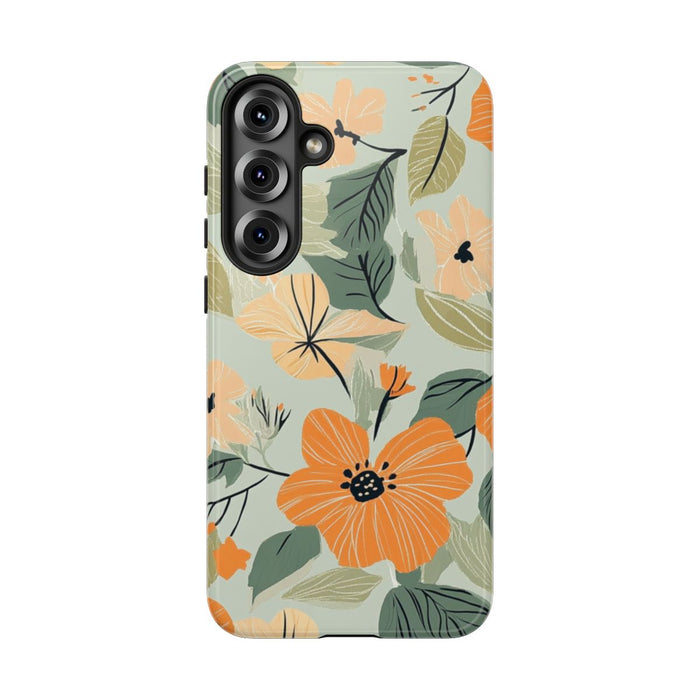 Oranje en Perzik Bloemenpatroon