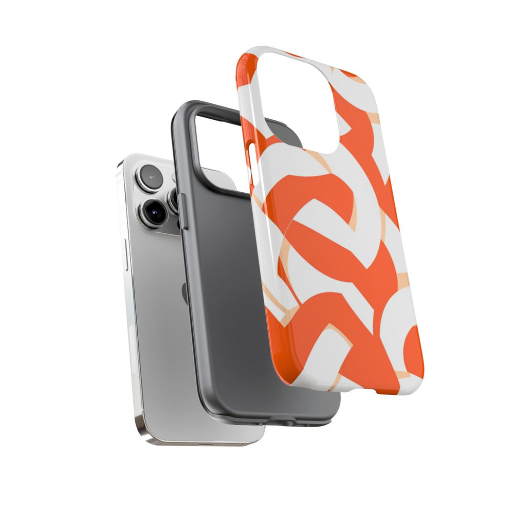 Oranje en Wit Geometrisch Patroon