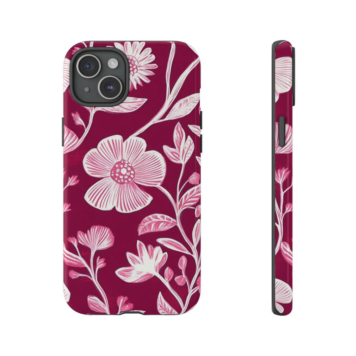 Roze en Witte Bloemenprint