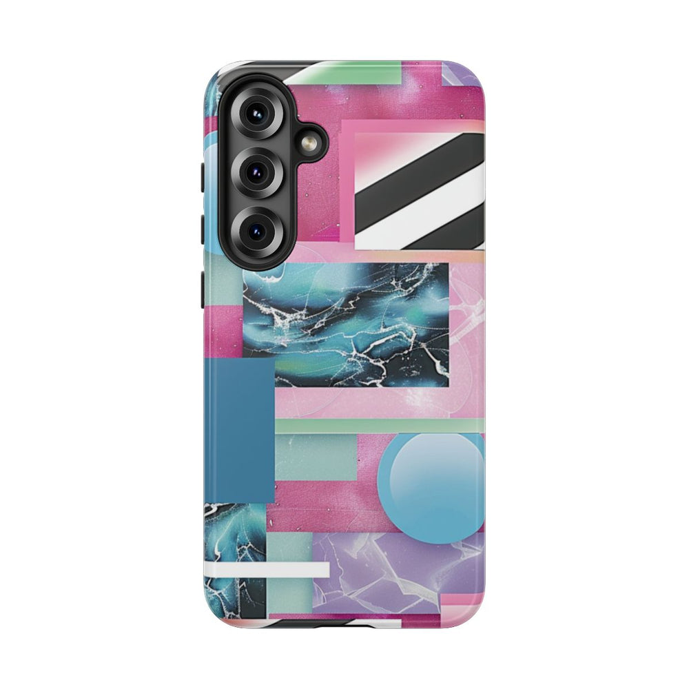 Abstract Geometrisch Patroon in Roze en Blauw