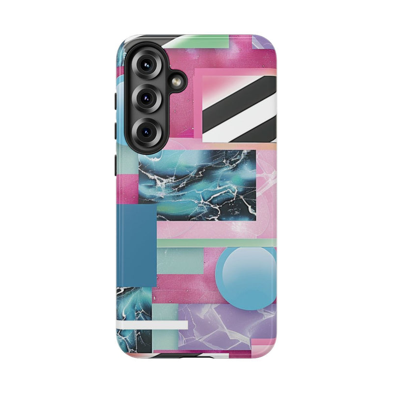 Abstract Geometrisch Patroon in Roze en Blauw