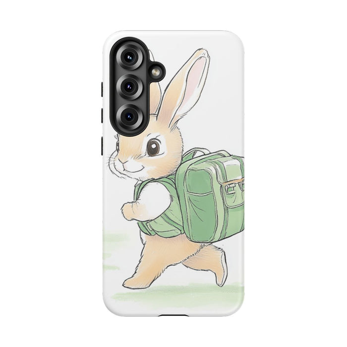 Schattig Konijntje met Groene Rugzak Illustratie