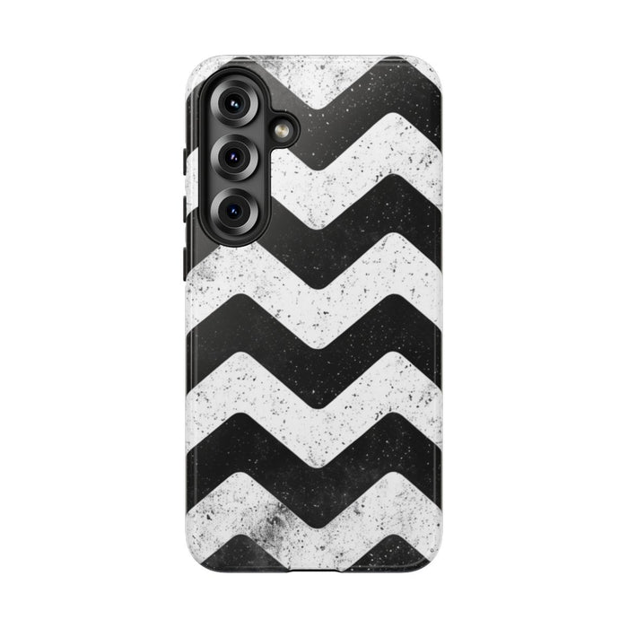 Zwart-Wit Zigzagpatroon met Vintage Effect