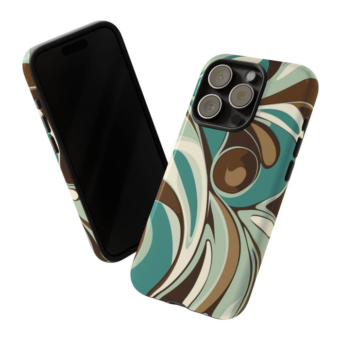 Abstracte Swirl in Teal en Bruin