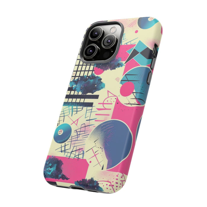 Abstract Geometrisch Patroon in Roze en Blauw