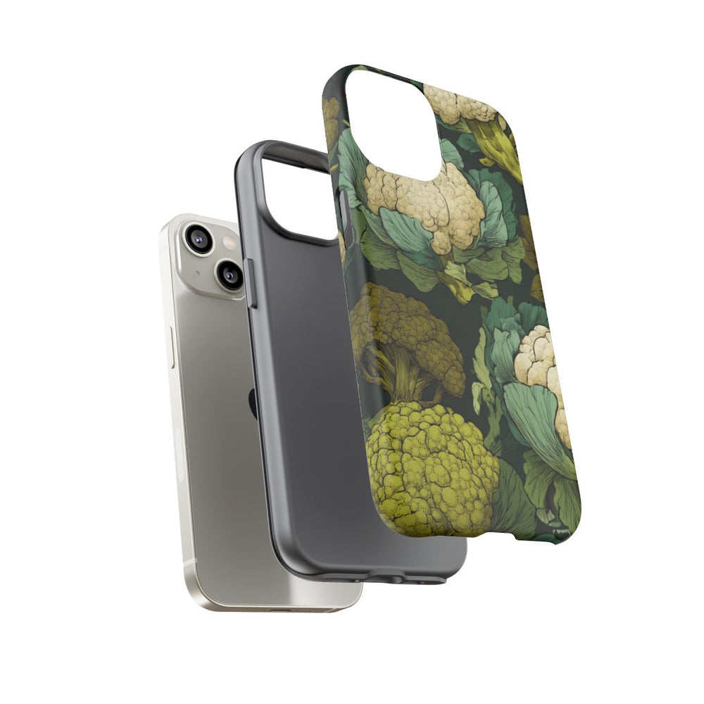 Handgetekend Broccoli- en Bloemkoolpatroon