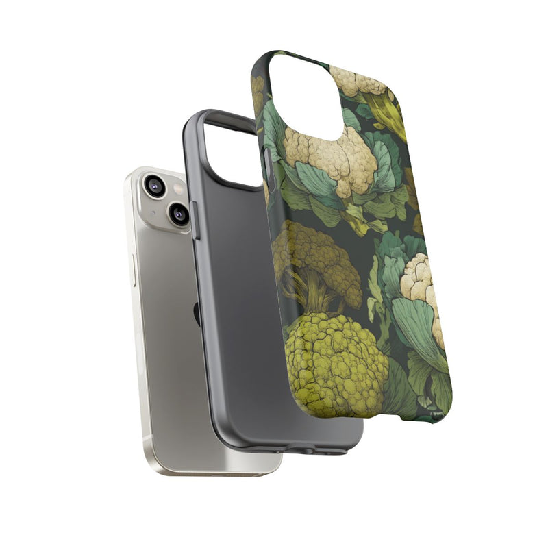 Handgetekend Broccoli- en Bloemkoolpatroon