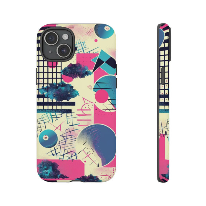 Abstract Geometrisch Patroon in Roze en Blauw