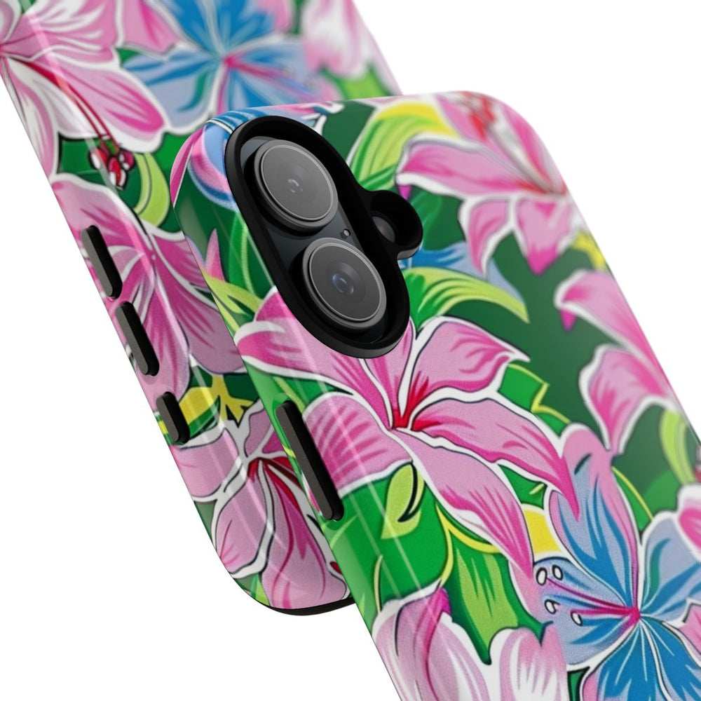 Roze en Blauwe Bloemenprint