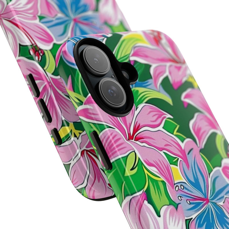 Roze en Blauwe Bloemenprint