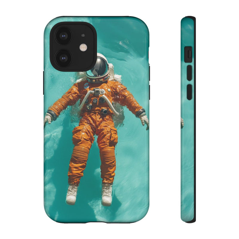 Astronaut in Oranje Pak Zwevend op Water