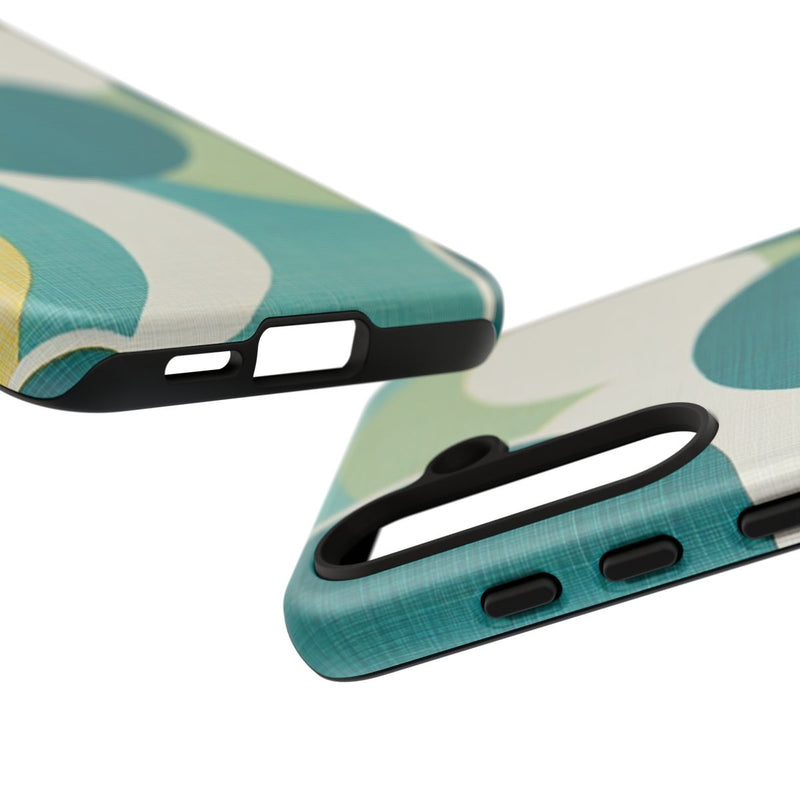 Retro Patroon met Blauwe en Gele Cirkels