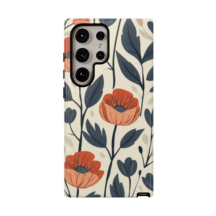 Oranje en Blauwe Bloemenpatroon