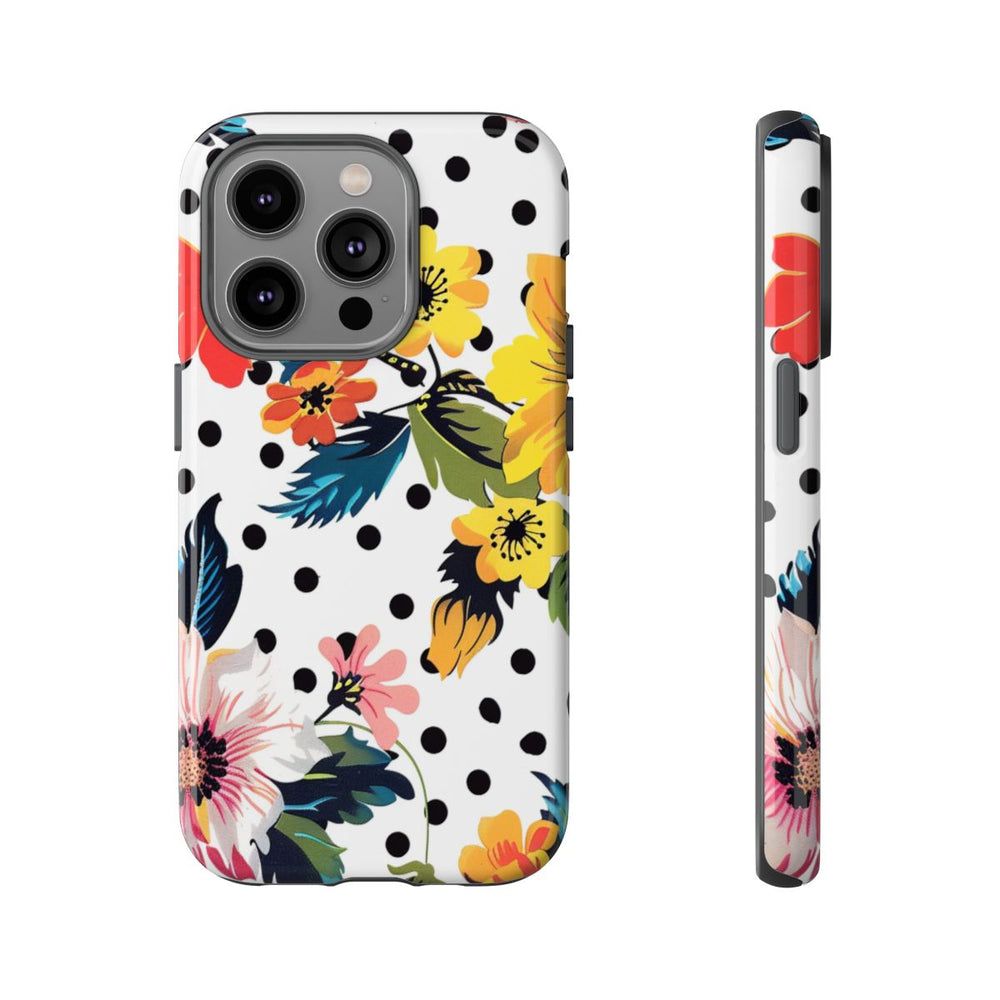 Kleurrijk Bloemenpatroon met Polkadots