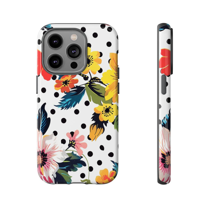 Kleurrijk Bloemenpatroon met Polkadots