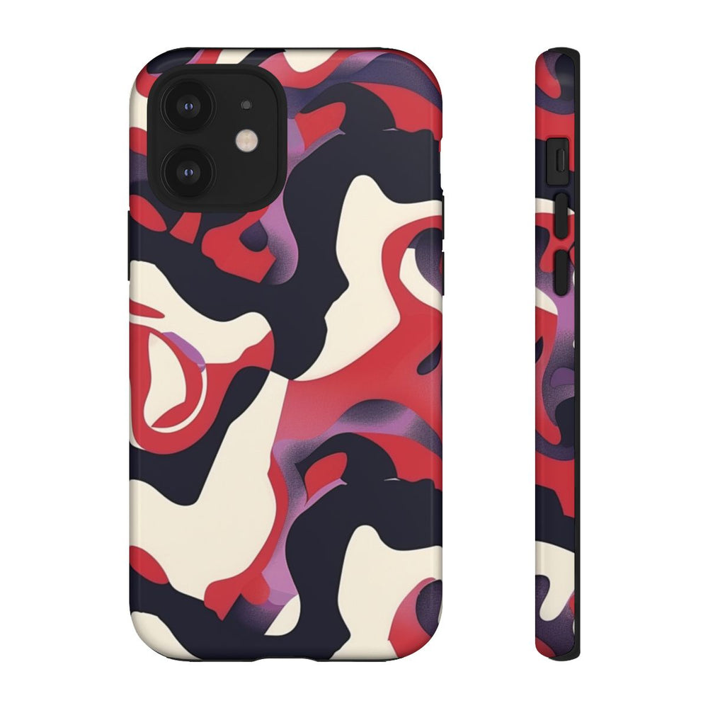 Abstract Rood-Zwart-Crème Patroon