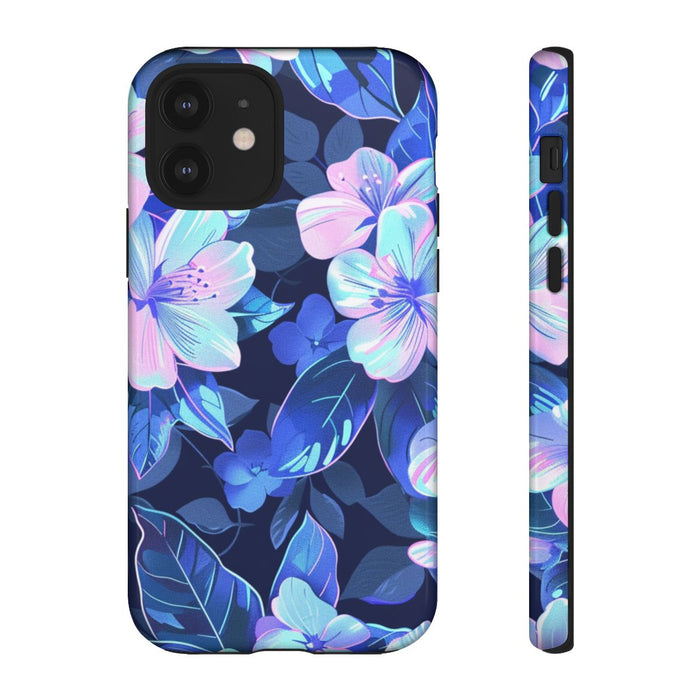 Blauw-Roze Bloemenpatroon