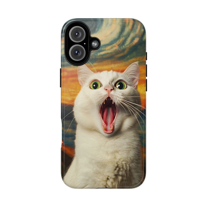 Verbaasde Witte Kat met Groene Ogen