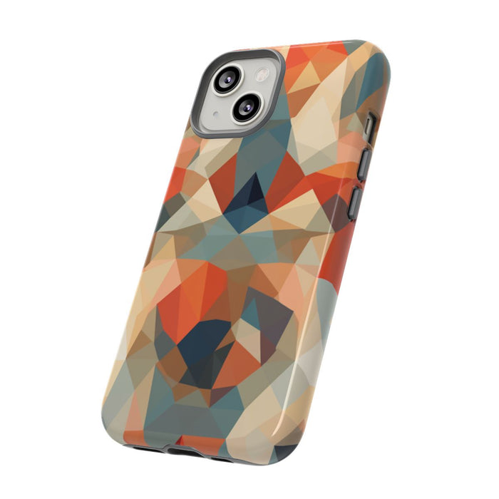 Geometrisch Abstract Patroon in Gedempte Warme Kleuren