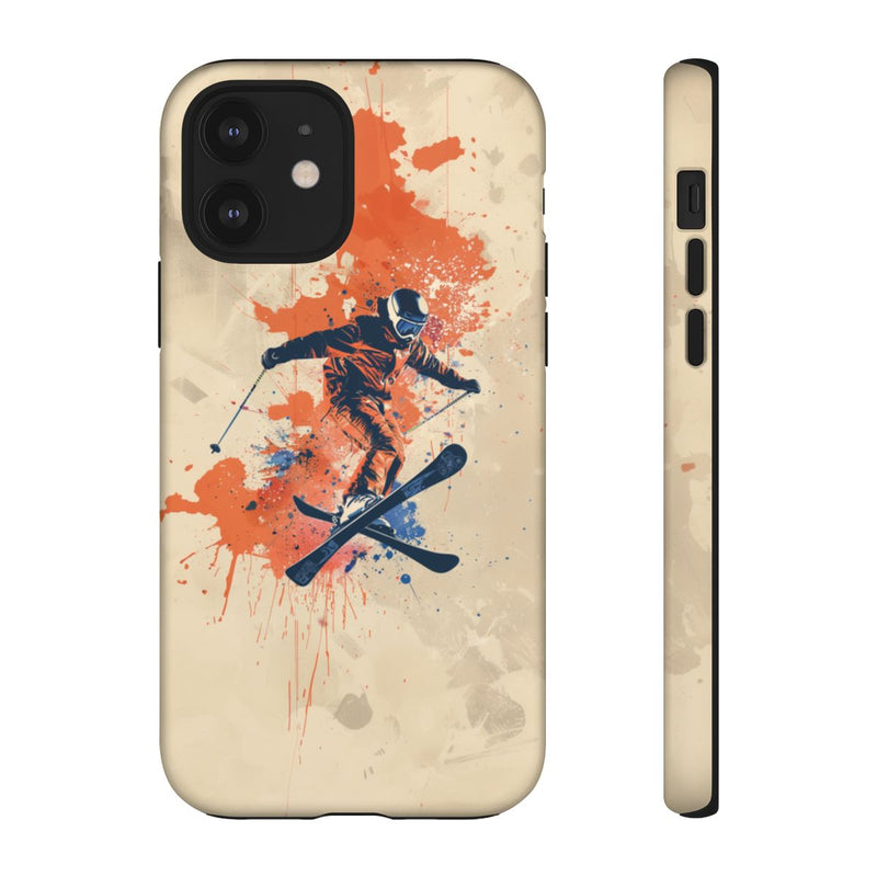 Skiër met Verfspatten