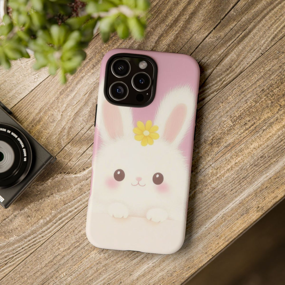 Schattig Wit Konijntje met Gele Bloem