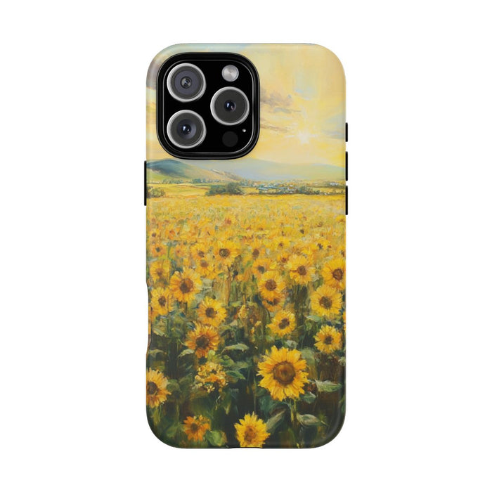Zonnebloemveld bij Zonsopkomst