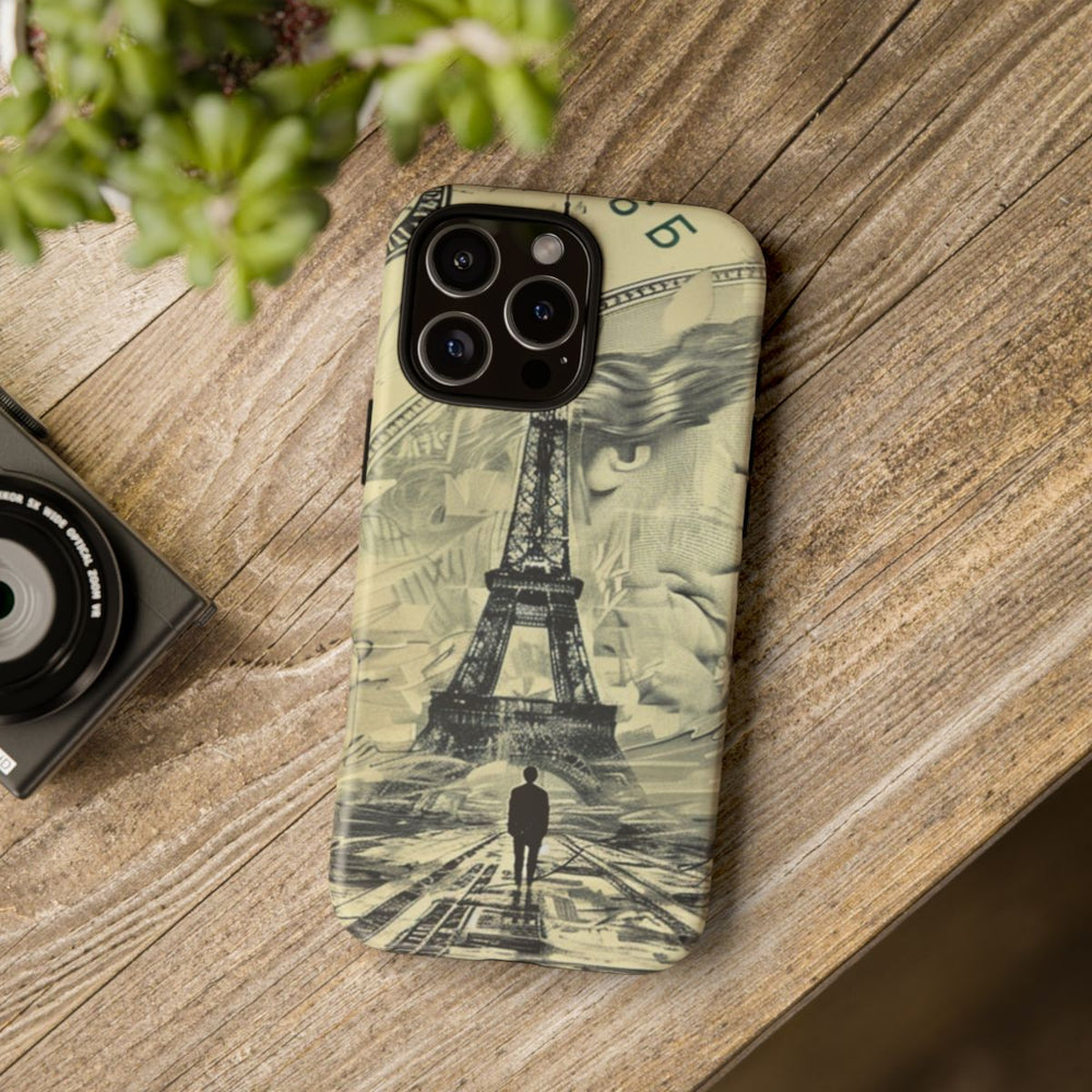 Surrealistische Eiffeltoren op Dollarbiljet Illustratie