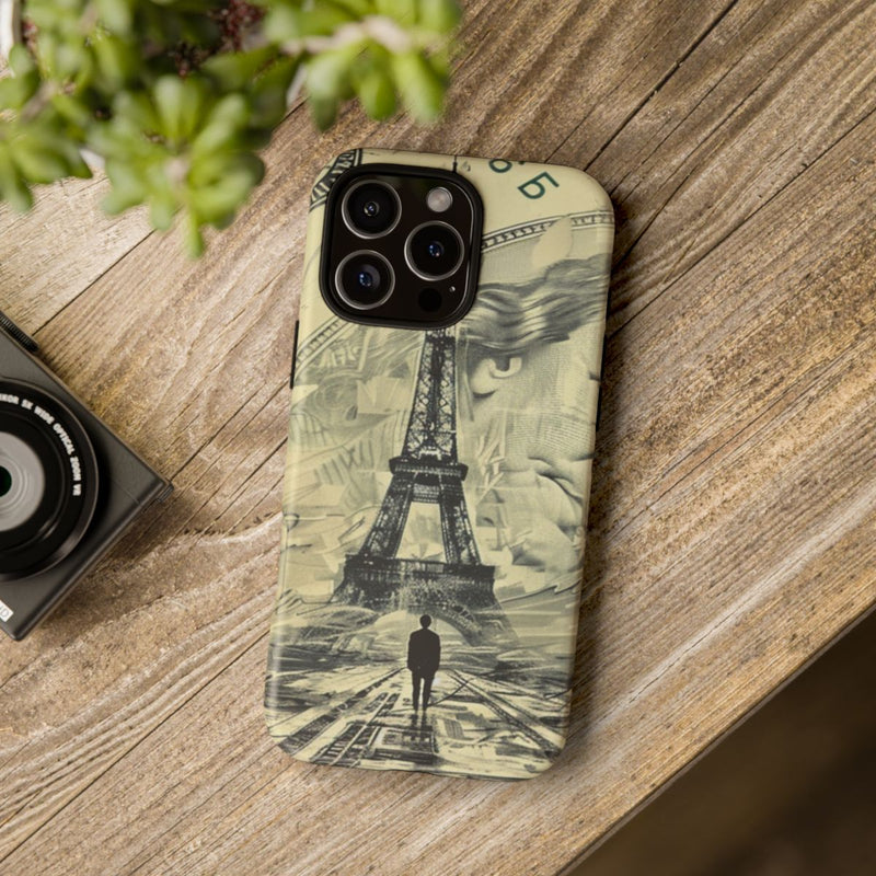 Surrealistische Eiffeltoren op Dollarbiljet Illustratie