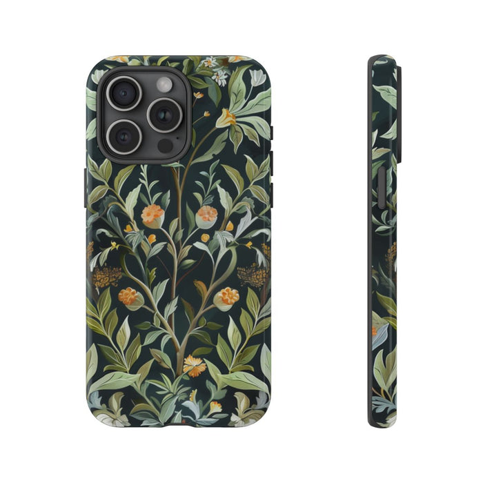 Gedetailleerde Botanische Illustratie met Oranje Bloemen